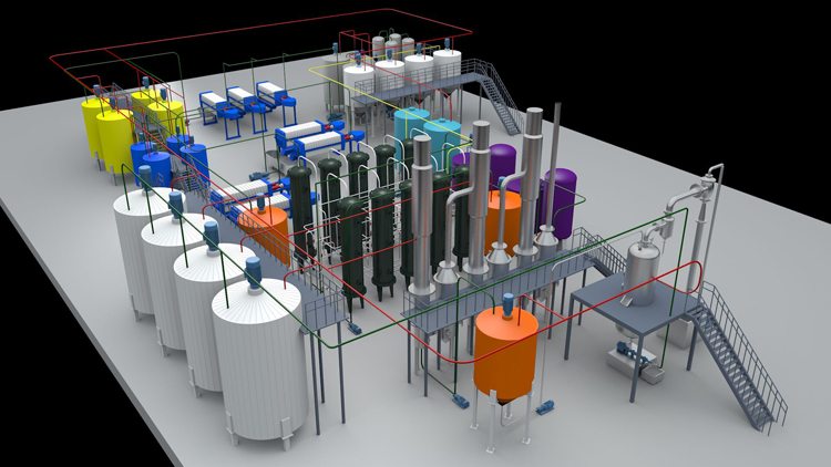 fluxo de linha de processamento de xarope